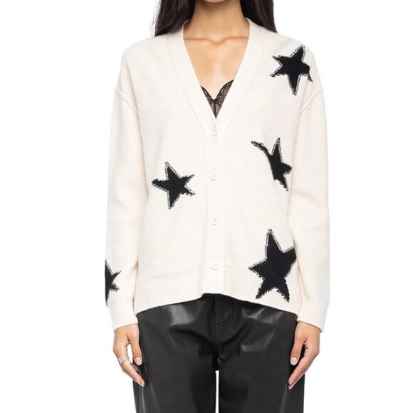 Zadig & Voltaire Mirkaz Cashmere V Neck Cardigan Sweater - Picture 3 of 7